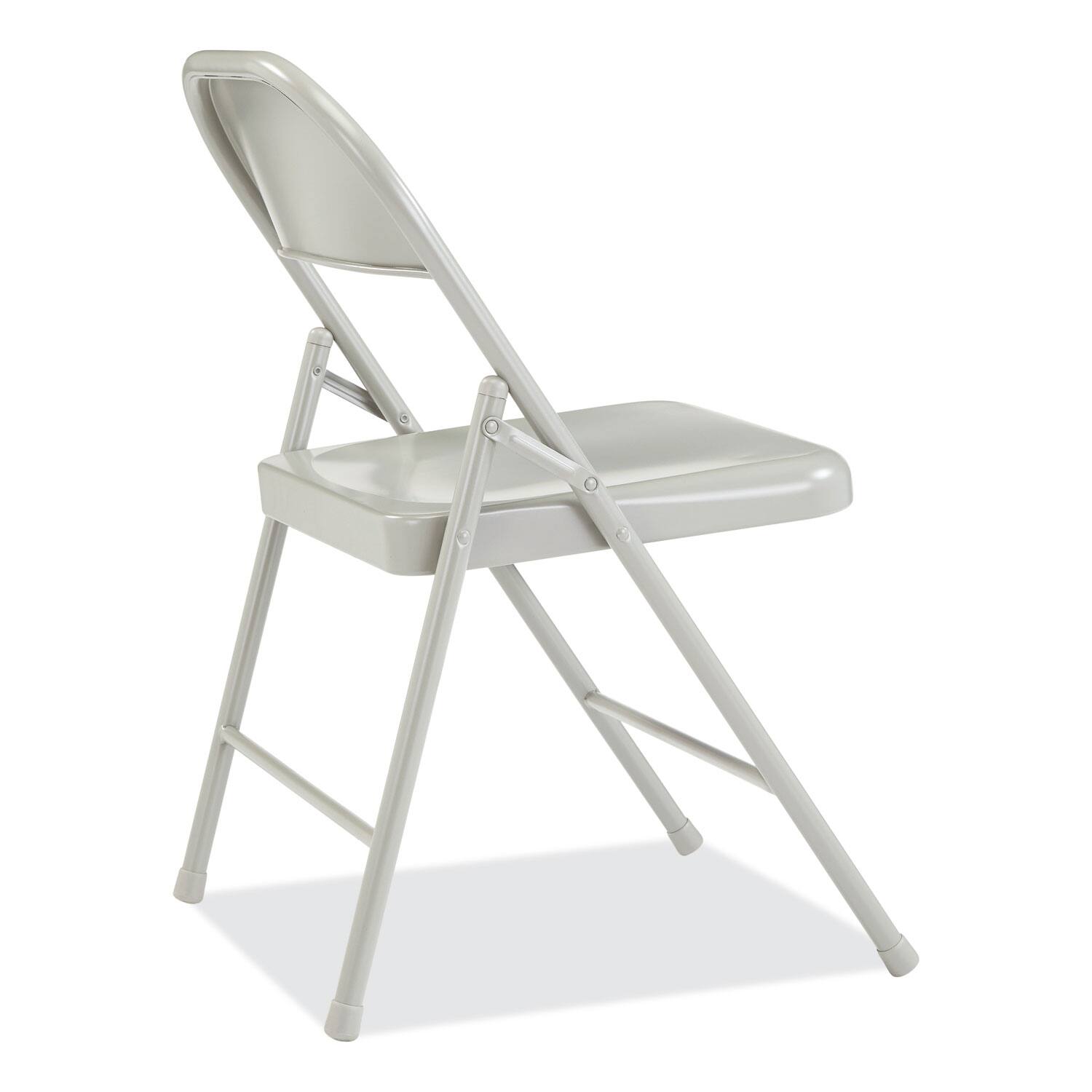 Back. National Brand - 900 Series All-Steel Folding Chair Supports Up to 250 lb 17.75 Seat Height Gray Seat Gray Back Gray Base 4/Cartpn - Gray.
