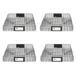 Rugged Ranch Products - Rugged Ranch Squirrelinator Squirrel Chipmunk Metal 2 Door Trap Cage (4 Pack) - Squirrel w/ Basin