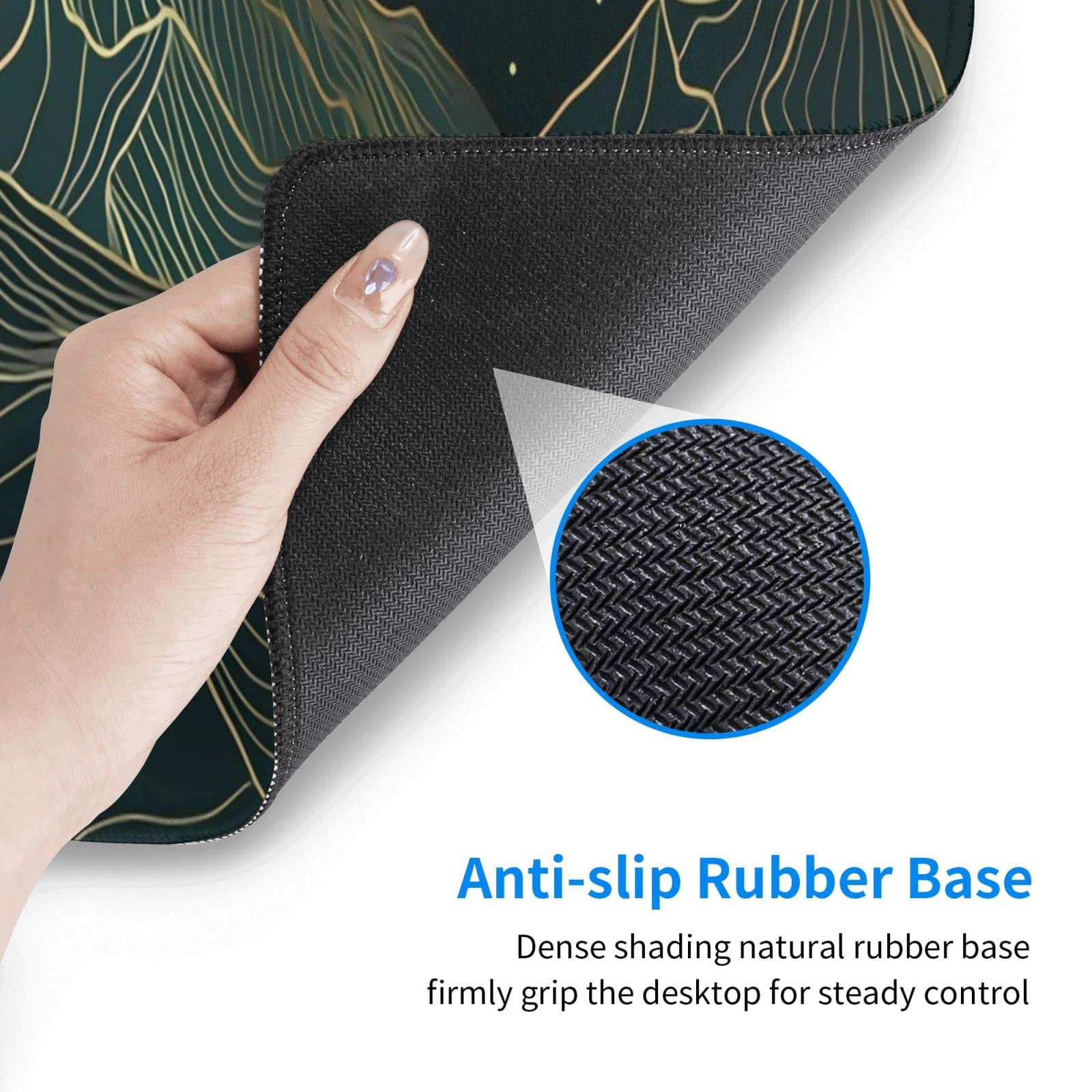 Anti-slip Rubber Base  
Dense shading natural rubber base firmly grip the desktop for steady control