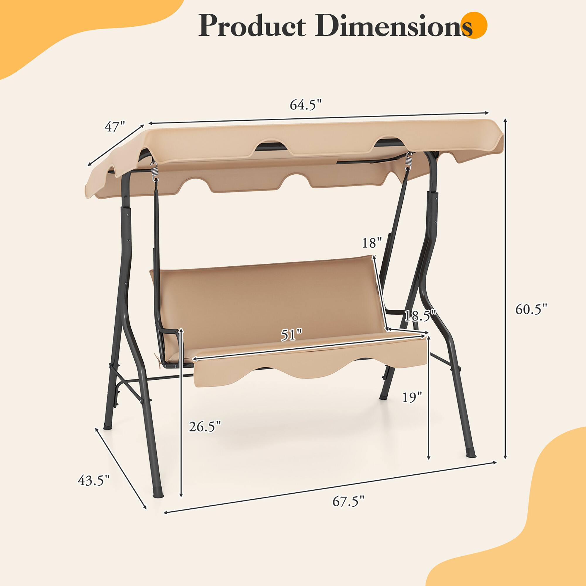 Product Dimensions: 47" x 64.5" x 18" x 51" x 18.5" x 60.5" x 19" x 26.5" x 43.5" x 67.5"