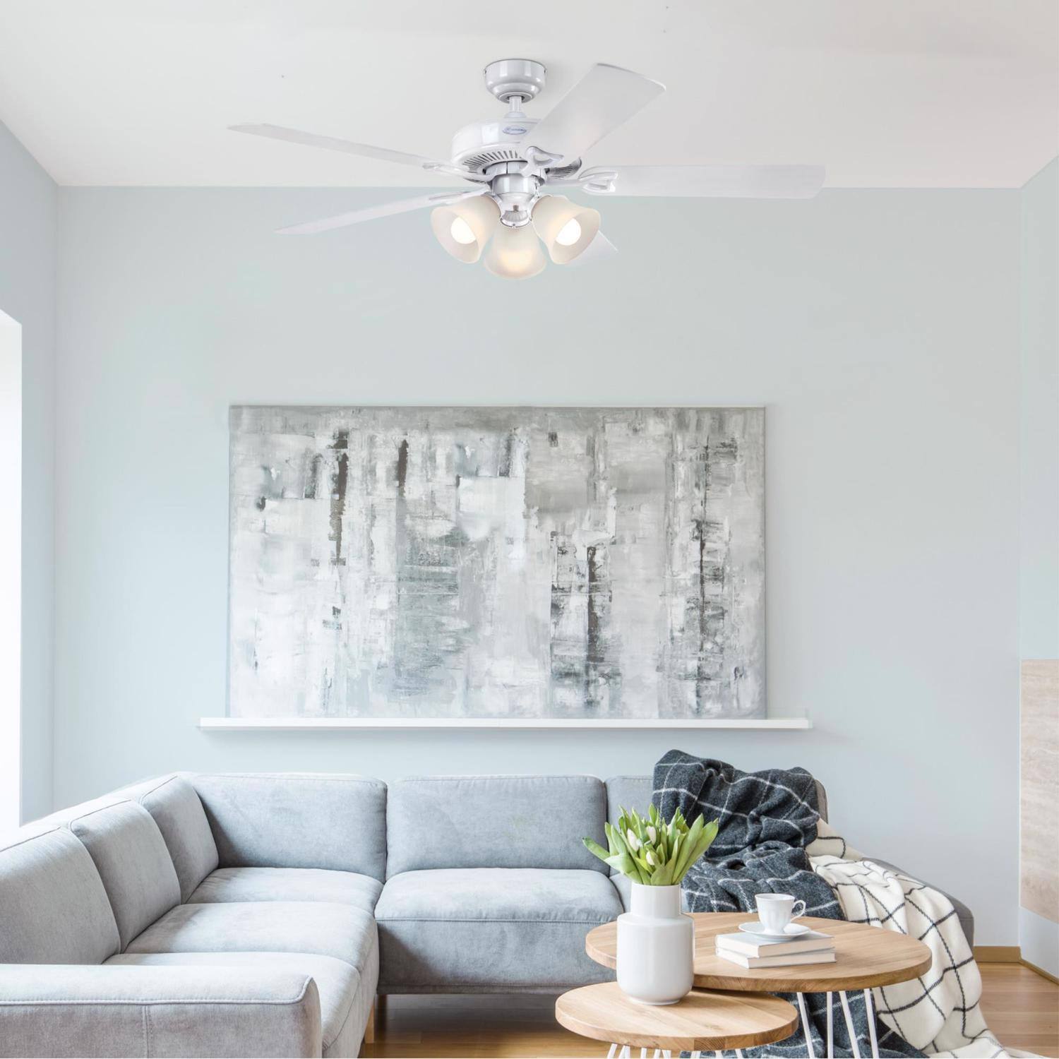 Left. Westinghouse - Westinghouse Vintage 52 in. White LED Indoor Ceiling Fan.