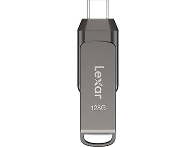 Lexar - JumpDrive D400 Dual 128GB USB 3.1 Flash Drive, (LJDD400-128GBNU) - Titanium