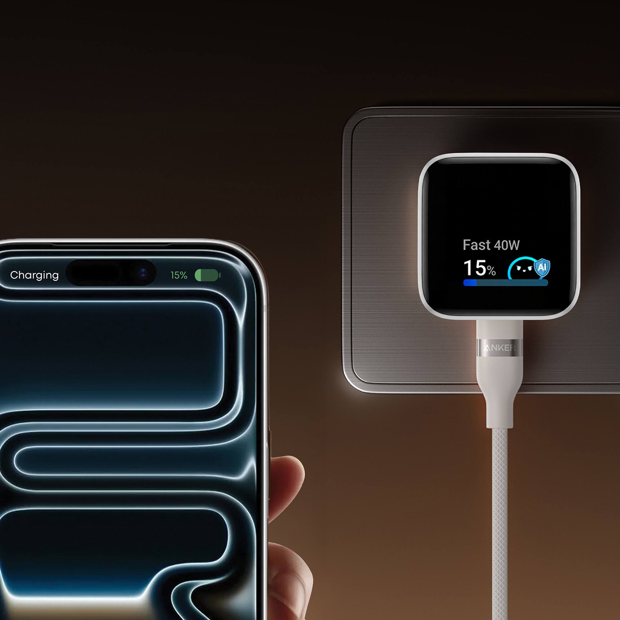 Charging  
15%  
Fast 40W  
15%  
AI  
ANKER
