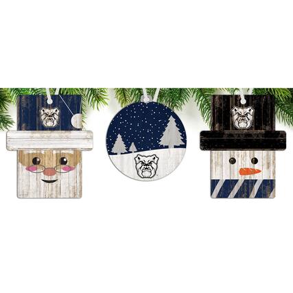 Front. Fan Creations - Butler Bulldogs 3-Pack Ornament Set - Multicolor.