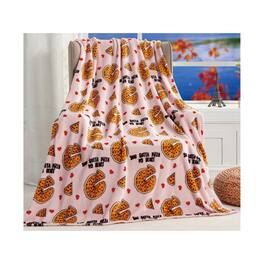 Noble House - Plazatex Pizza My Heart Micro plush Decorative All Season Color 50" X 60" Throw Blanket - Multi