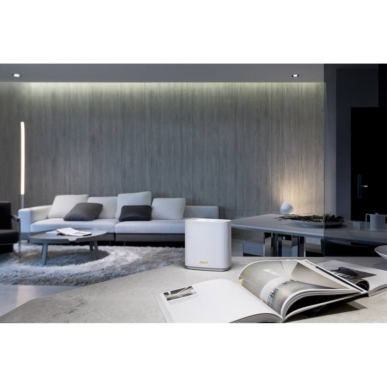 Alt View 19. ASUS - ZenWiFi AX Wireless-AX Wi-Fi Router - White.