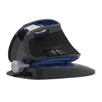 Front. J-Tech Digital - J-Tech Digital Wired Vertical Ergonomic Mouse for Large Hands – Adjustable Tilt, 4 DPI Settings, RGB LED (Black) - Black.