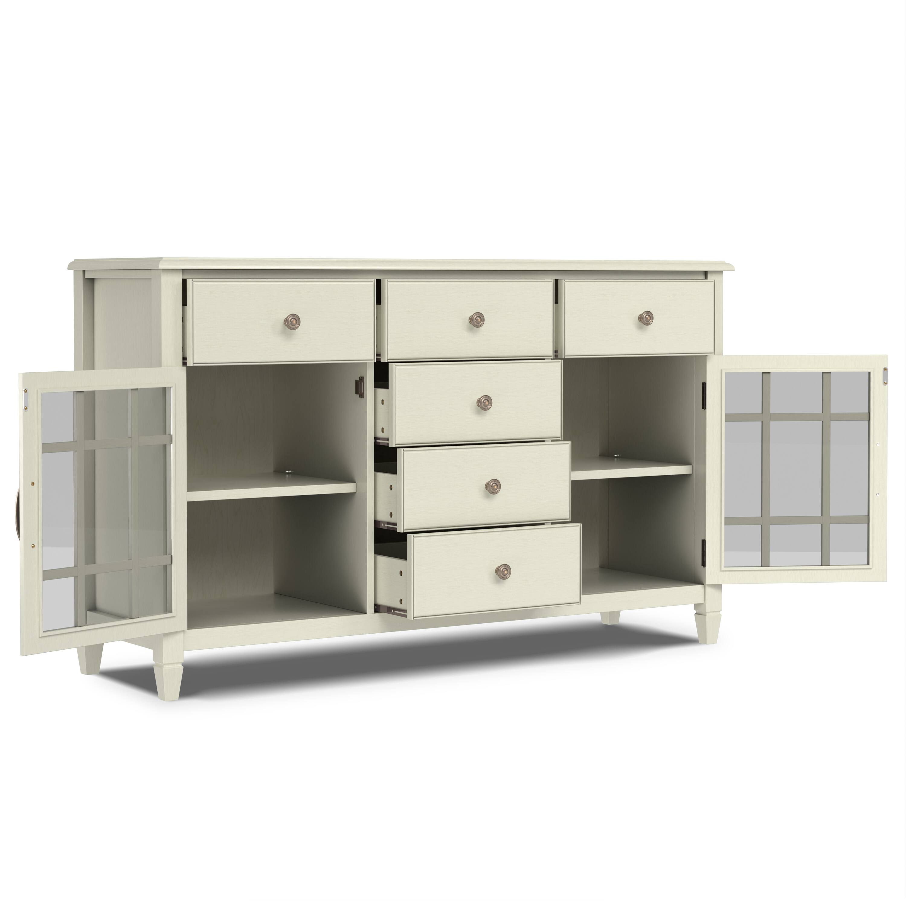 Back. Simpli Home - Connaught SOLID WOOD Sideboard Buffet in Antique White - Antique White.