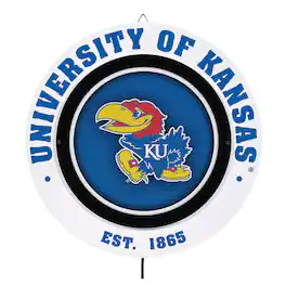 Evergreen Enterprises - Kansas Jayhawks 15" LED Round Metal Lit Wall Sign - Multicolor