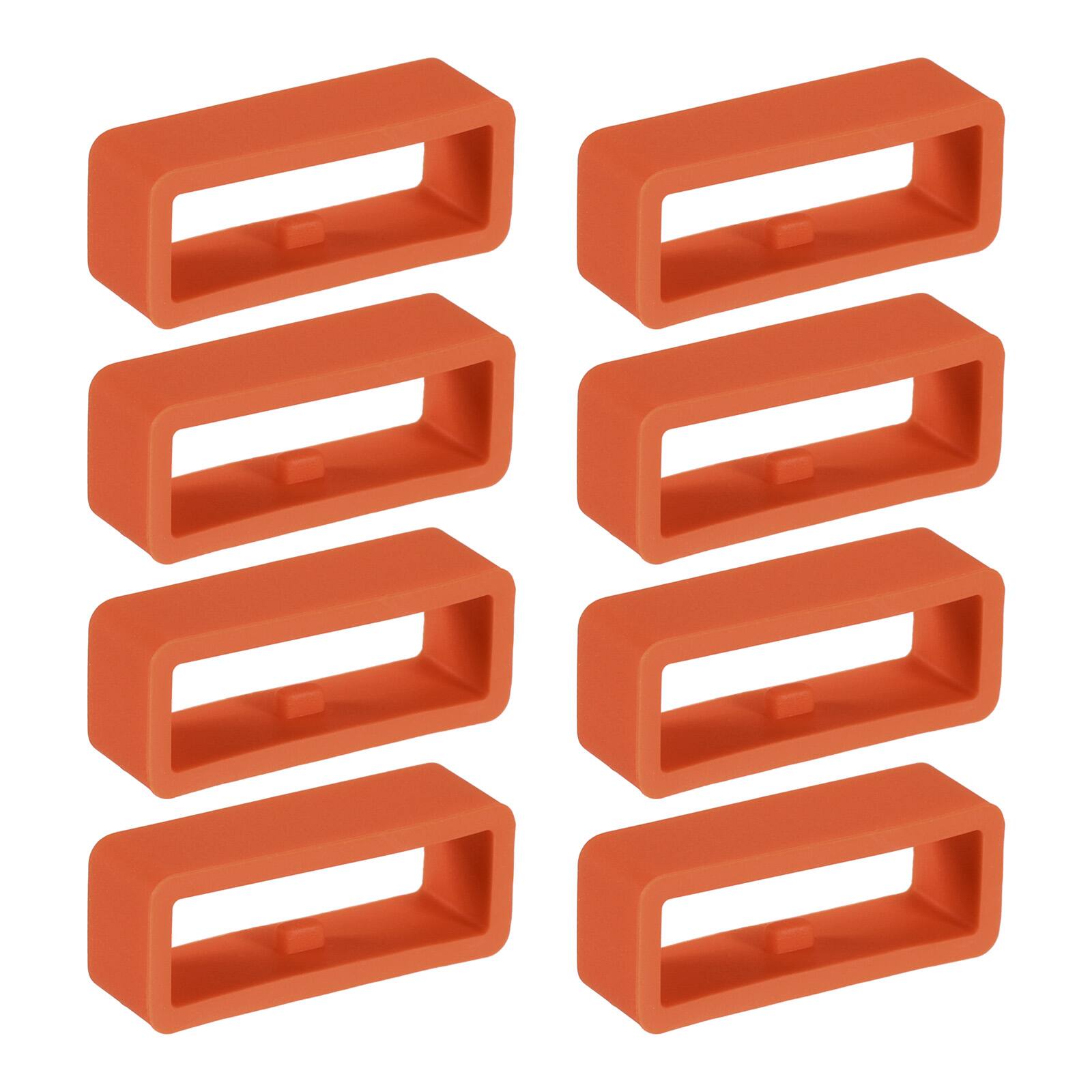 Unique Bargains - Watch Band Holder Loop, 8pcs Universal Silicone Watch Replacement Band Strap Keeper Parts for Smart Sport (22mm) - Red Orange price history on PriceWatchPro