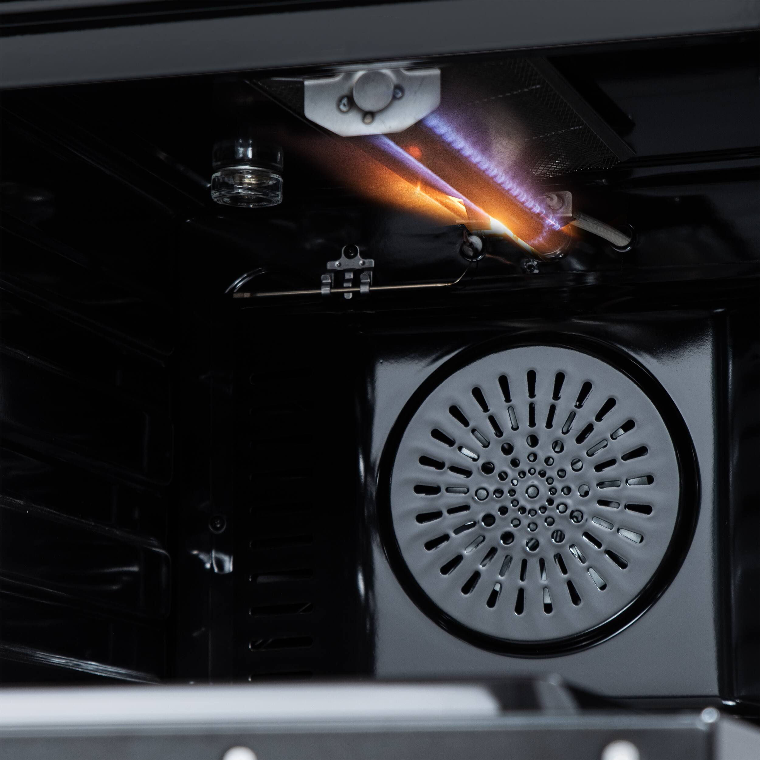 Alt View 11. Forno Appliances - Breno 2.3 Cu. Ft. Freestanding Gas Range with Antique Brass Accents - Black.