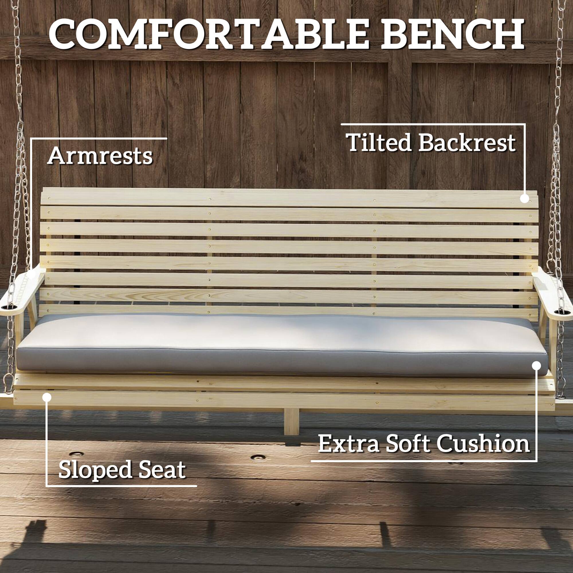 COMFORTABLE BENCH

- Armrests
- Tilted Backrest
- Sloped Seat
- Extra Soft Cushion