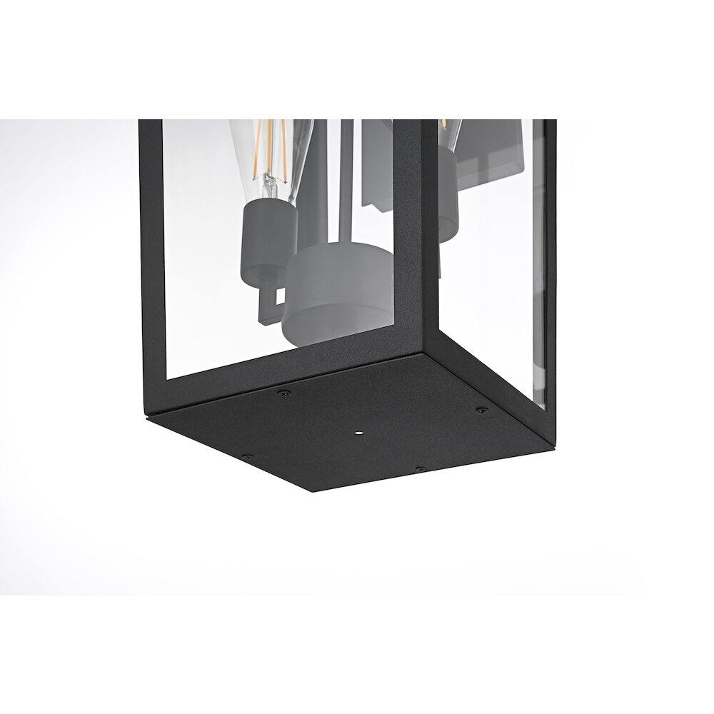Alt View 2. Elegant Lighting - William 10 Inch Outdoor Wall Sconce In Black - Black.