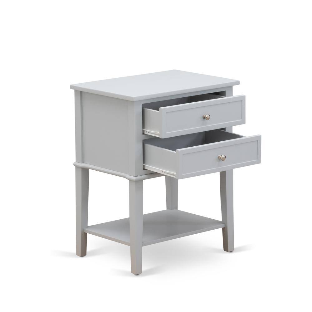 Left. East West Furniture - East West Furniture VL-14-ET Night stand For Bedroom with 2 Wood Drawers for Bedroom, Stable and Sturdy Constructed - - Urban Gray.