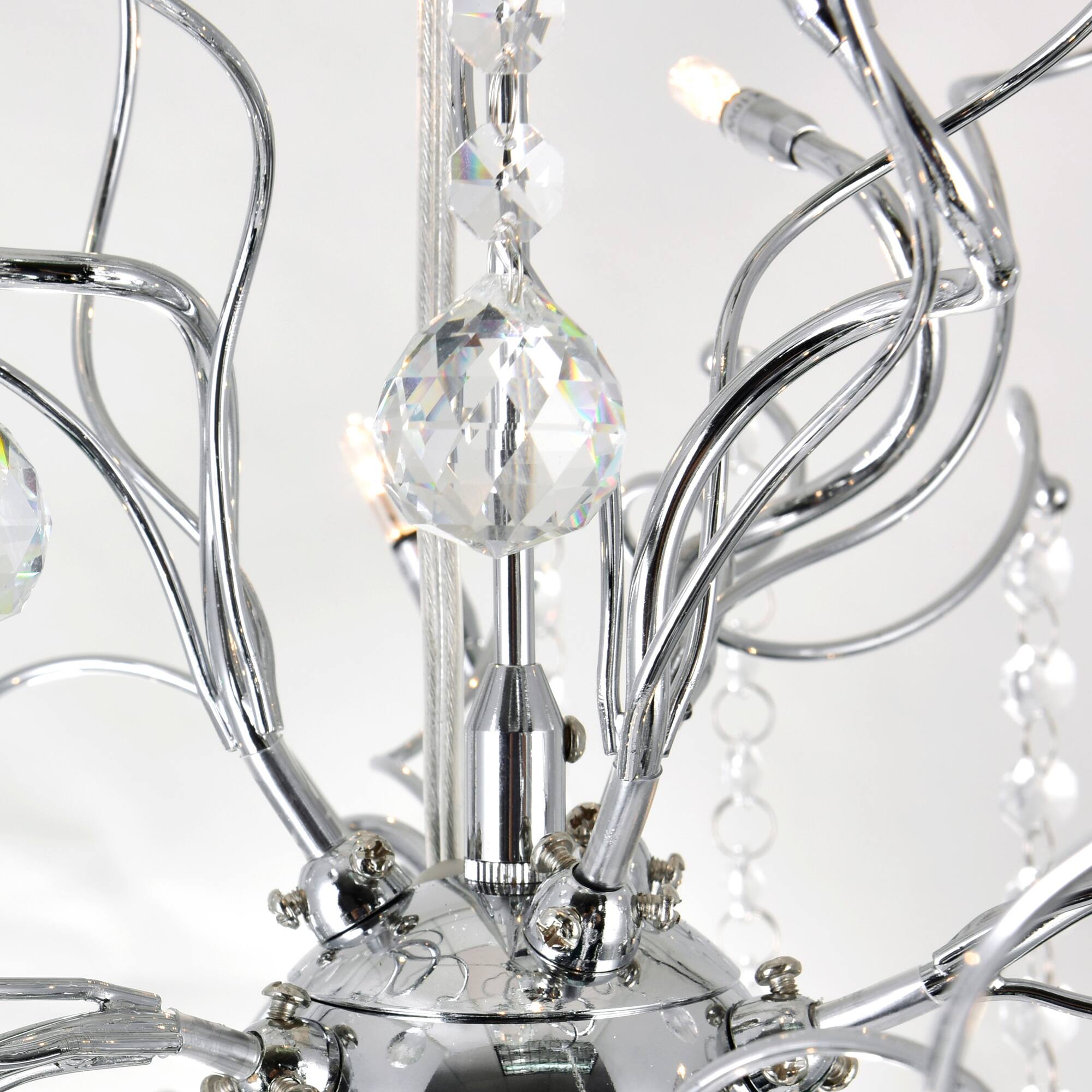 Back. CWI Lighting - Cherry Blossom 15 Light Chandelier With Chrome Finish - Chrome.