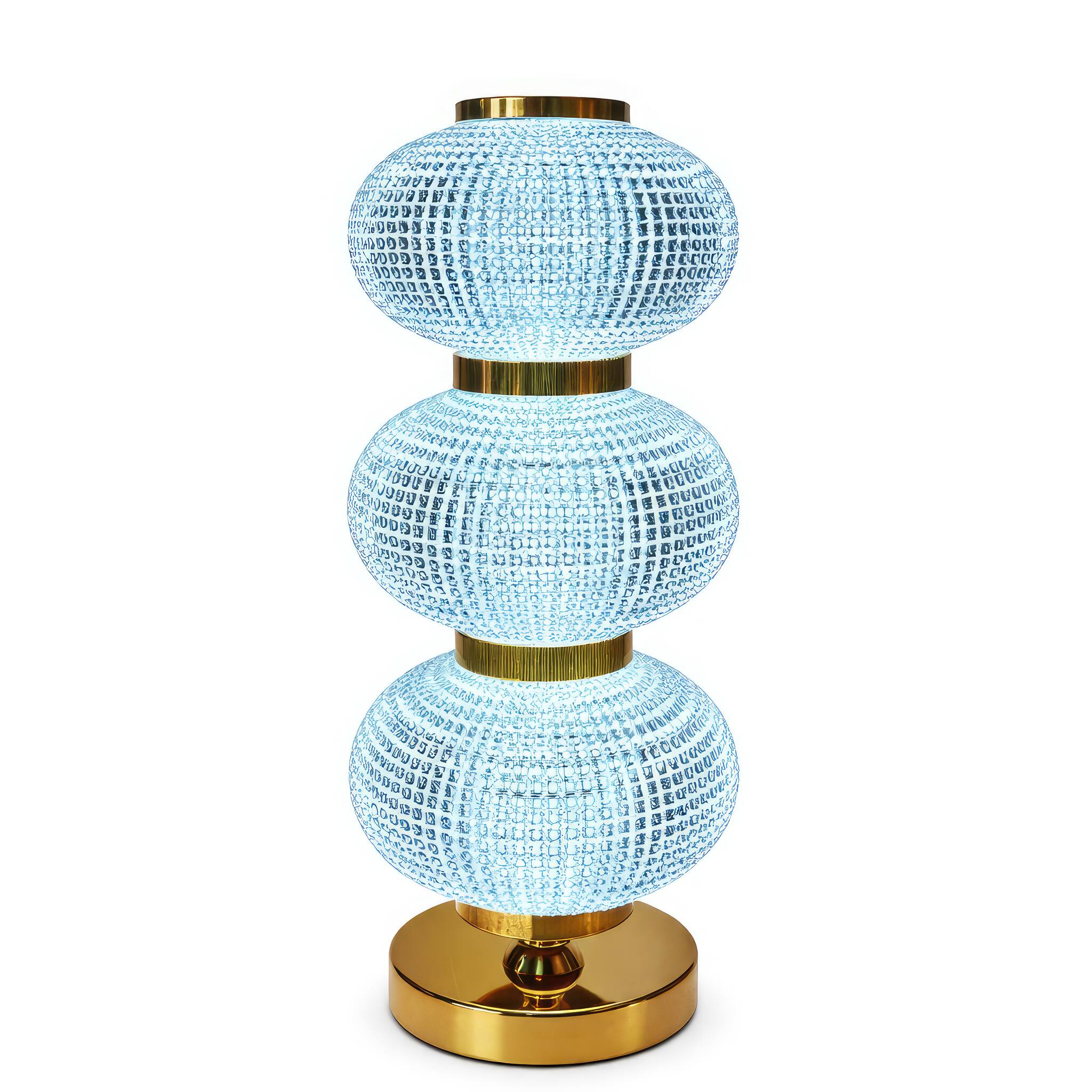 Angle. FC Design - 13"H Triple Globe Touch Lamp, 3-Color Changing LED Decorative Ambient Light Accent.