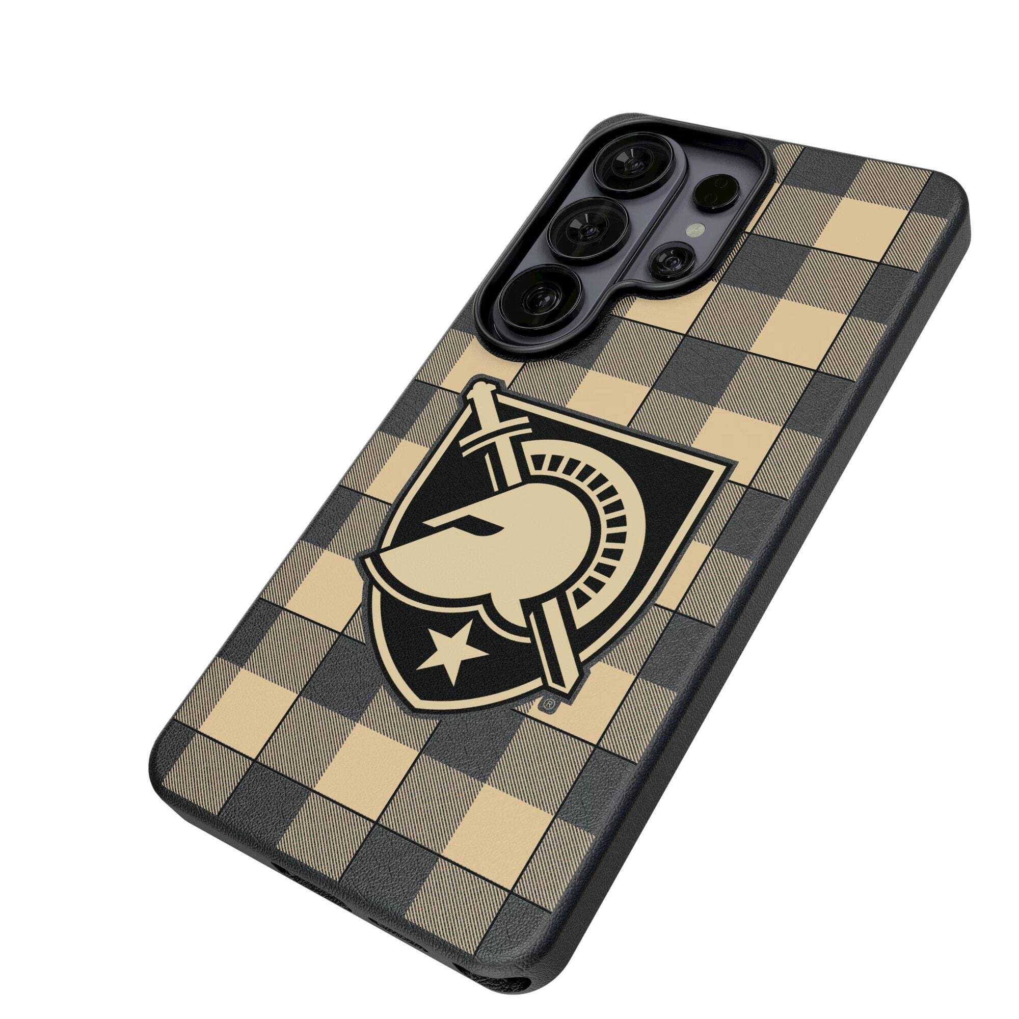 Alt View 1. Keyscaper - Army Black Knights Plaid Galaxy Magnetic Bump Case - S25 - Black.