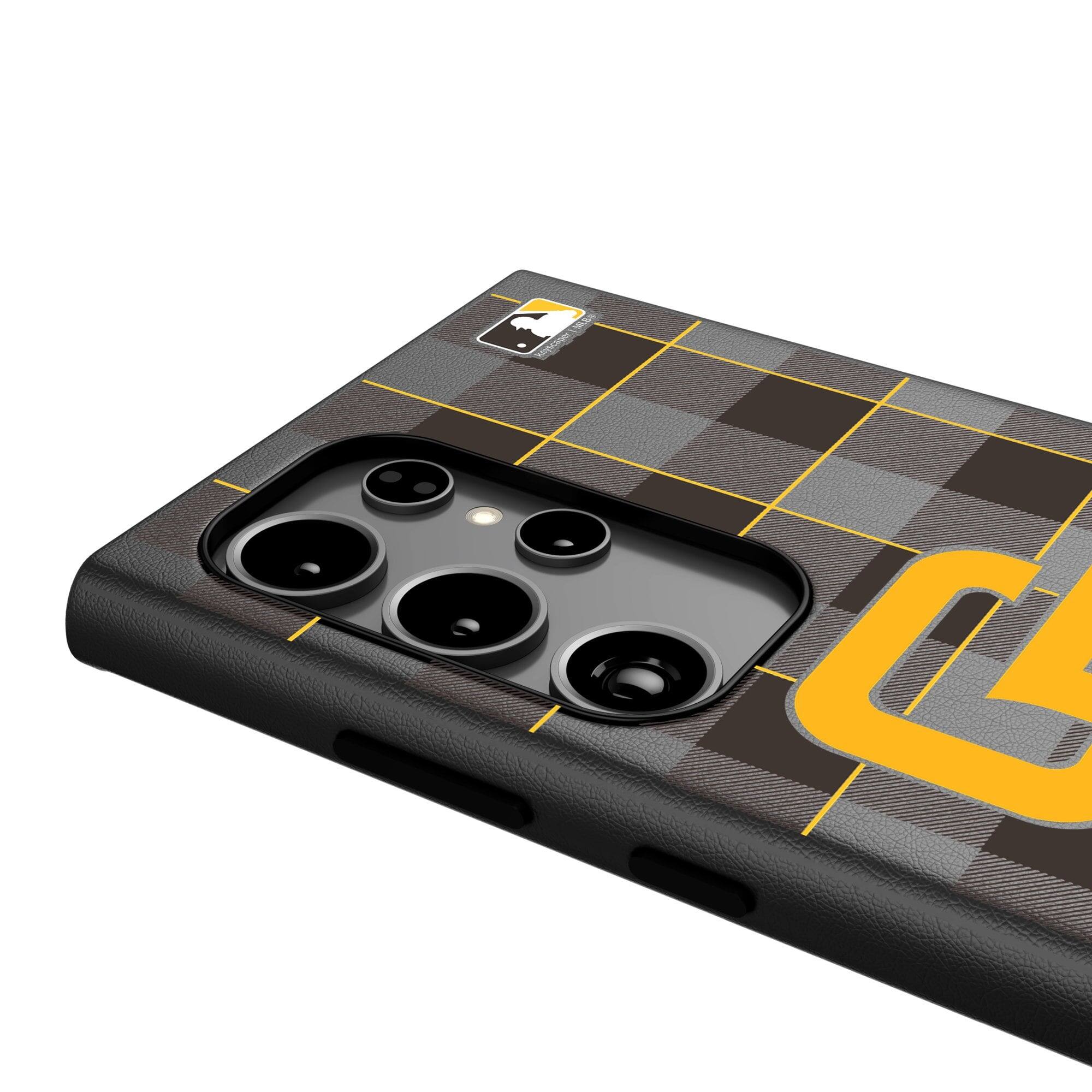 Alt View 3. Keyscaper - San Diego Padres Plaid Galaxy Magnetic Bump Case - S25 - Black.
