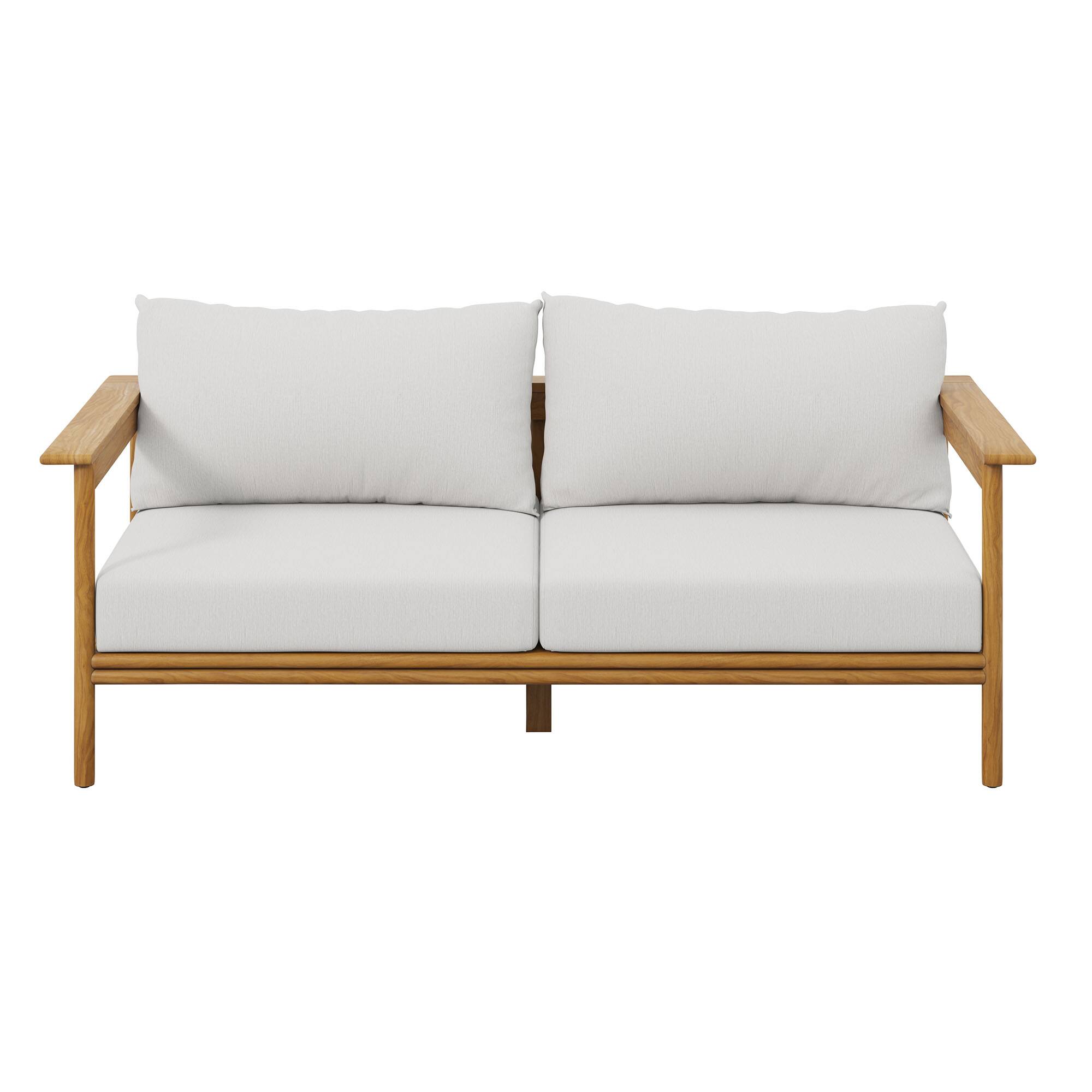 Alt View 5. Modway - Wren Outdoor Patio Teak Wood Sofa by Modway - Natural Sail.