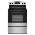Amana - 30 in. Wide 4 elements 4.8 cu. ft. Freestanding Electric Range with Extra-Large Oven Window - Stainless Steel