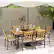 Alt View 1. Costway - 7 PCS Patio Dining Set with Acacia Wood Dining Table Rattan Armchairs Soft Cushions - Natural + Black.