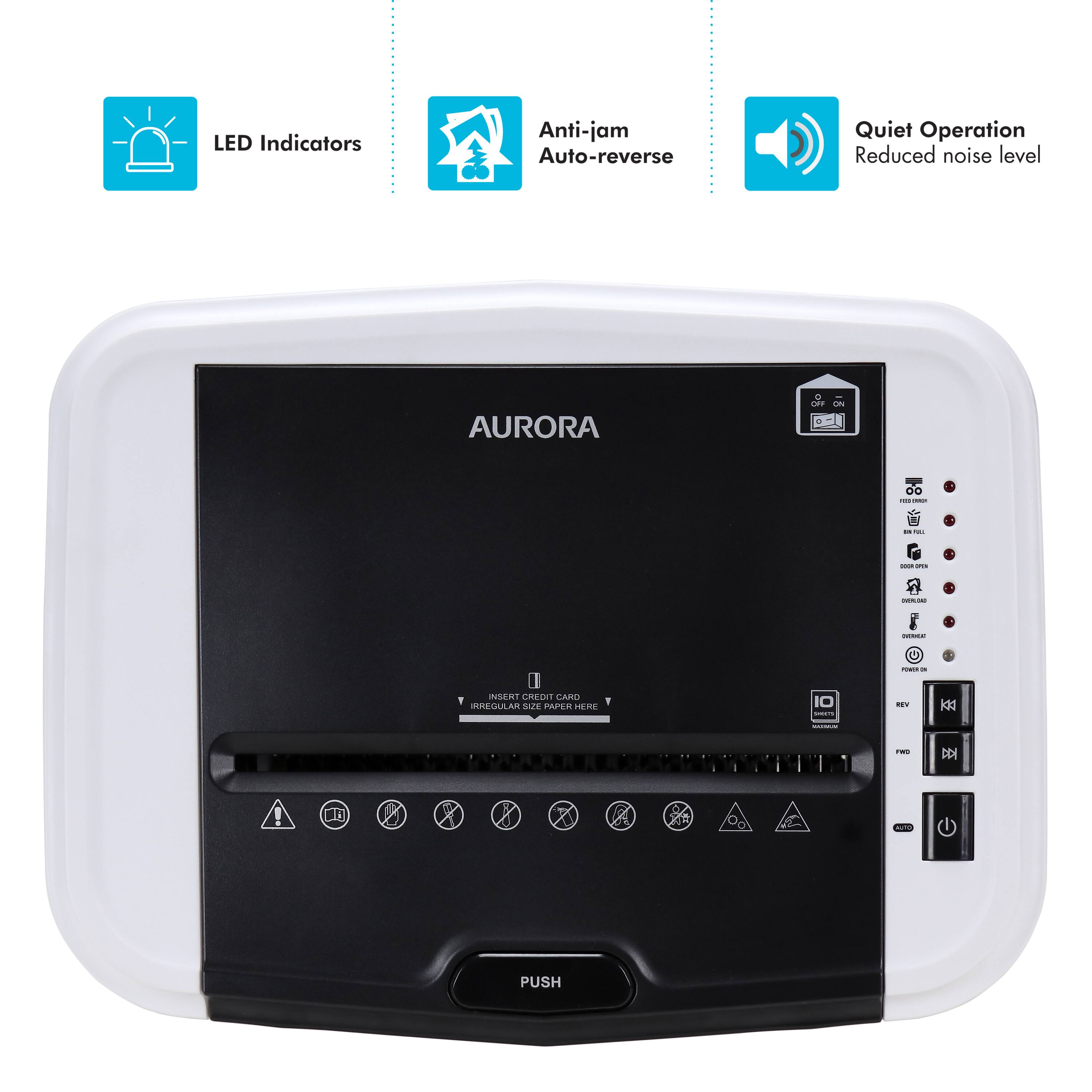 LED Indicators  
Anti-jam Auto-reverse  
Quiet Operation  
Reduced noise level  

AURORA  

PUSH