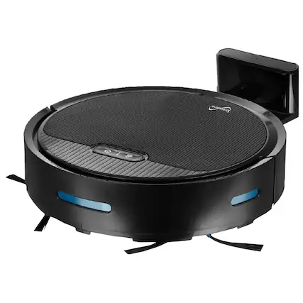 Front. Supersonic - Smart Robot Vacuum Sweep Cleaner with Gyroscope Technology - Black.