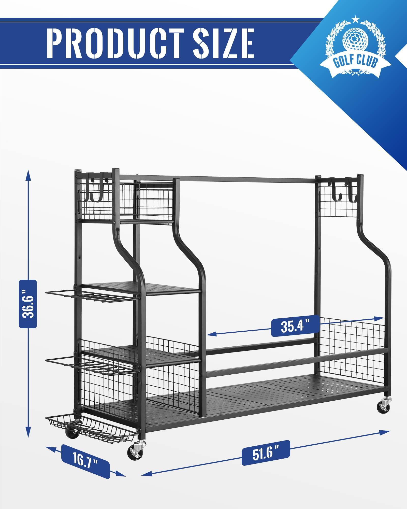 PRODUCT SIZE  
GOLF CLUB  
36.6"  
35.4"  
16.7"  
51.6"