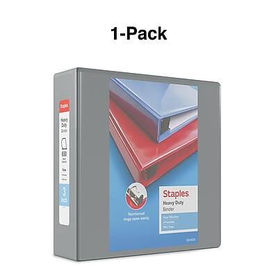 1-Pack Staples Heavy Duty Binder ES0 Tor 3 Inch Reinforced Rings Open Easily