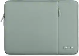 mosiso - 15-16 Inch Laptop Sleeve with Pocket, Polyester Vertical Case for MacBook Pro 16 M5 M4 M3 M2 M1,HP Acer Dell Lenovo ASUS - Antique Green