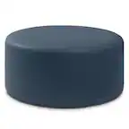 Front. Jaxx - Jaxx Candler Round Couch Oversized Giant Coffee Table Ottoman, Kid Safe with Removable Cover, Oxford Blue - Faux Leather Oxford Blue.
