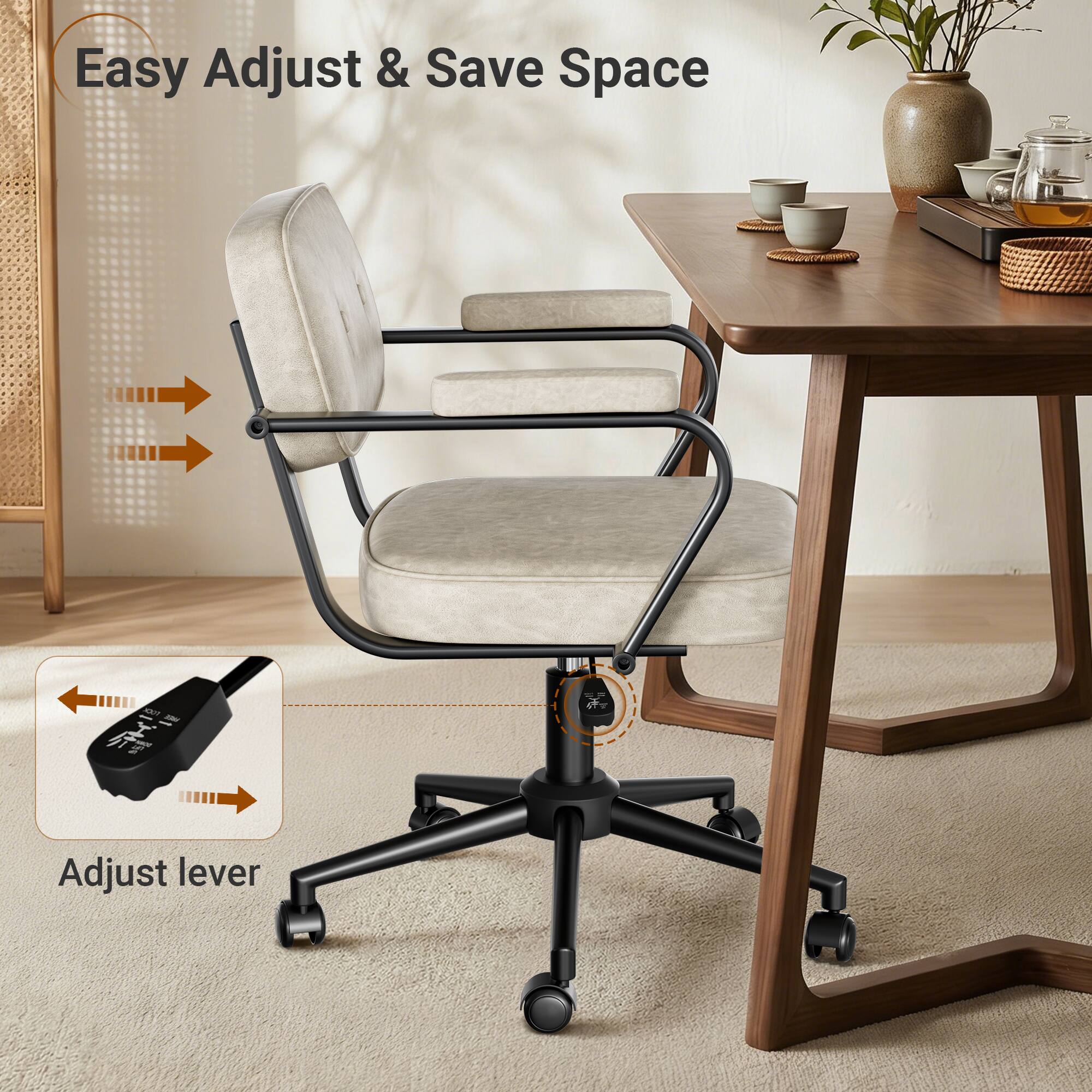 Easy Adjust & Save Space

Adjust lever