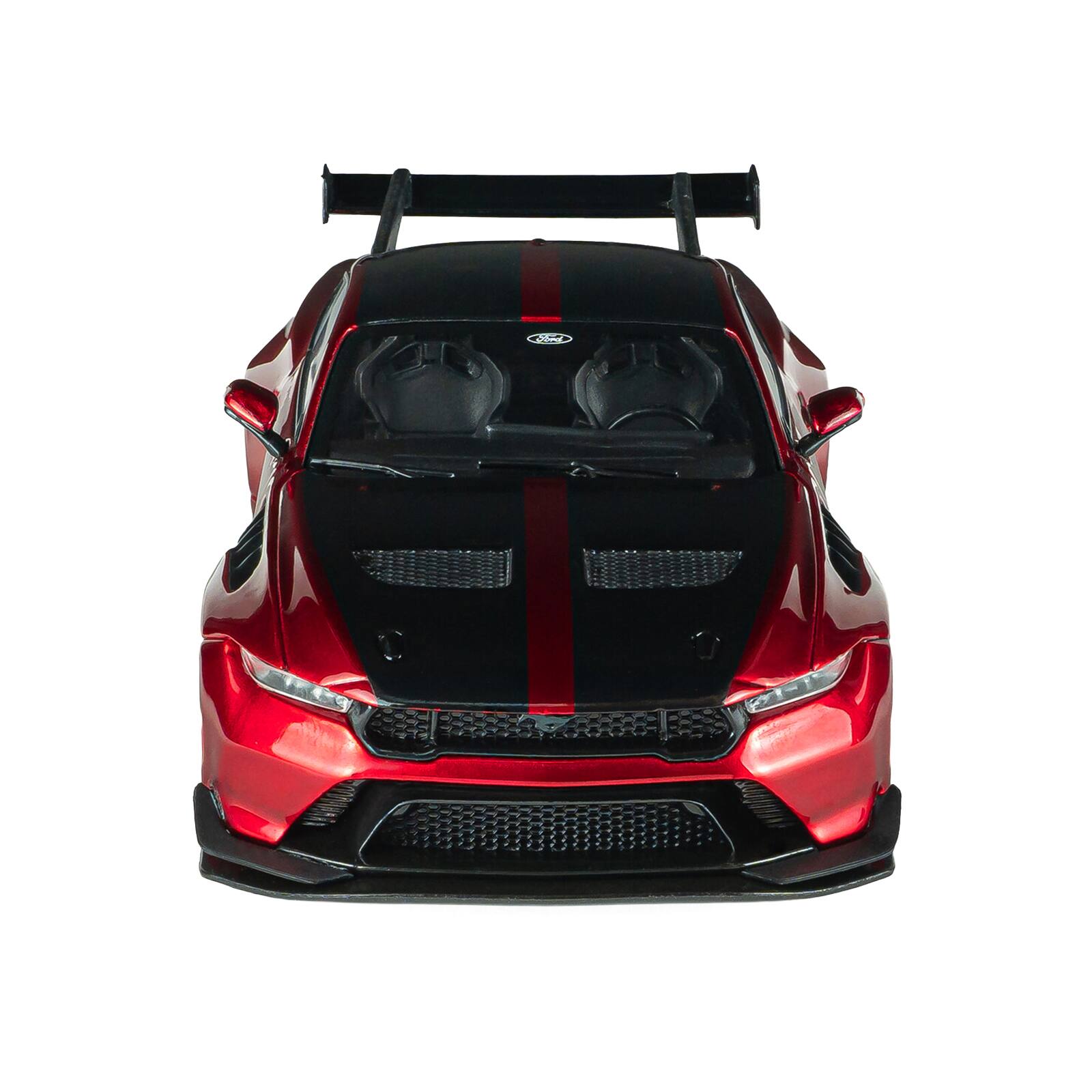 Alt View 4. Solido - 2025 Ford Mustang GTD Chroma Flame Red Metallic with Black Stripes 1/43 Diecast Model Car by Solido.