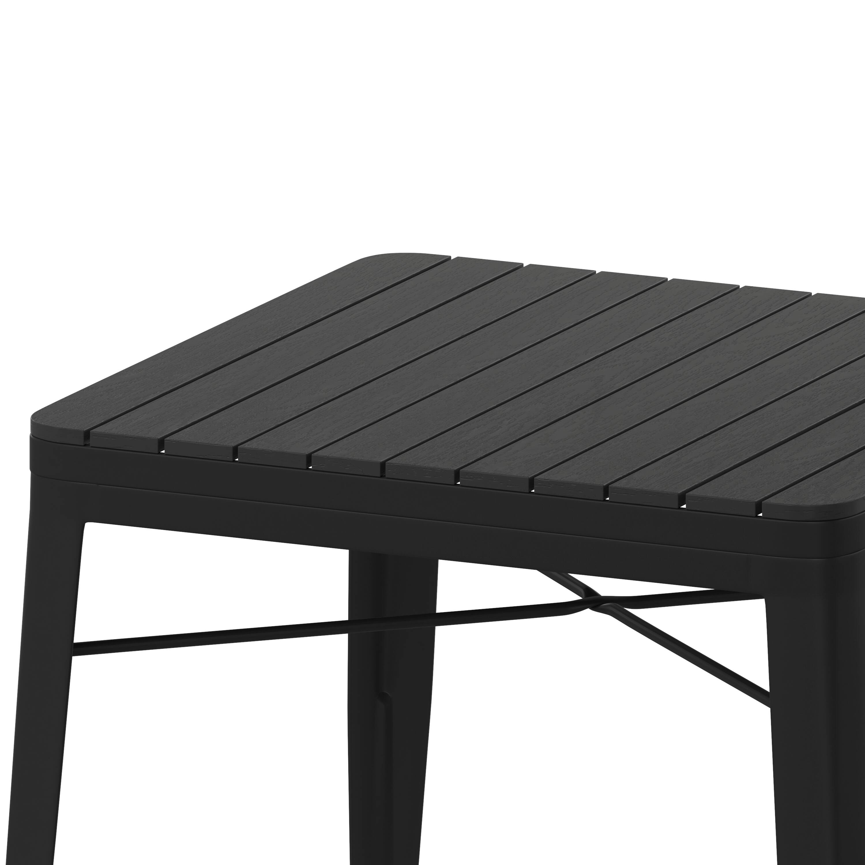 Alt View 10. Emma + Oliver - All-Weather Metal Patio Table with Polyresin Top for Indoor/Outdoor Use - Black Top/Black Frame.