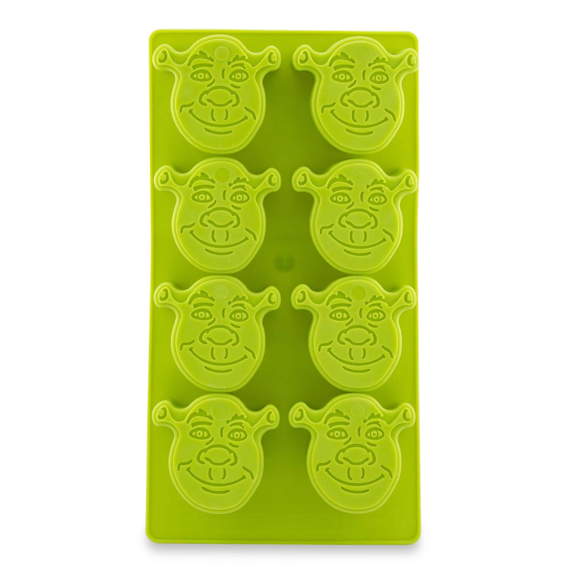Silver Buffalo - Shrek Reusable Silicone Ice Cube Tray | Makes 8 Cubes - Green