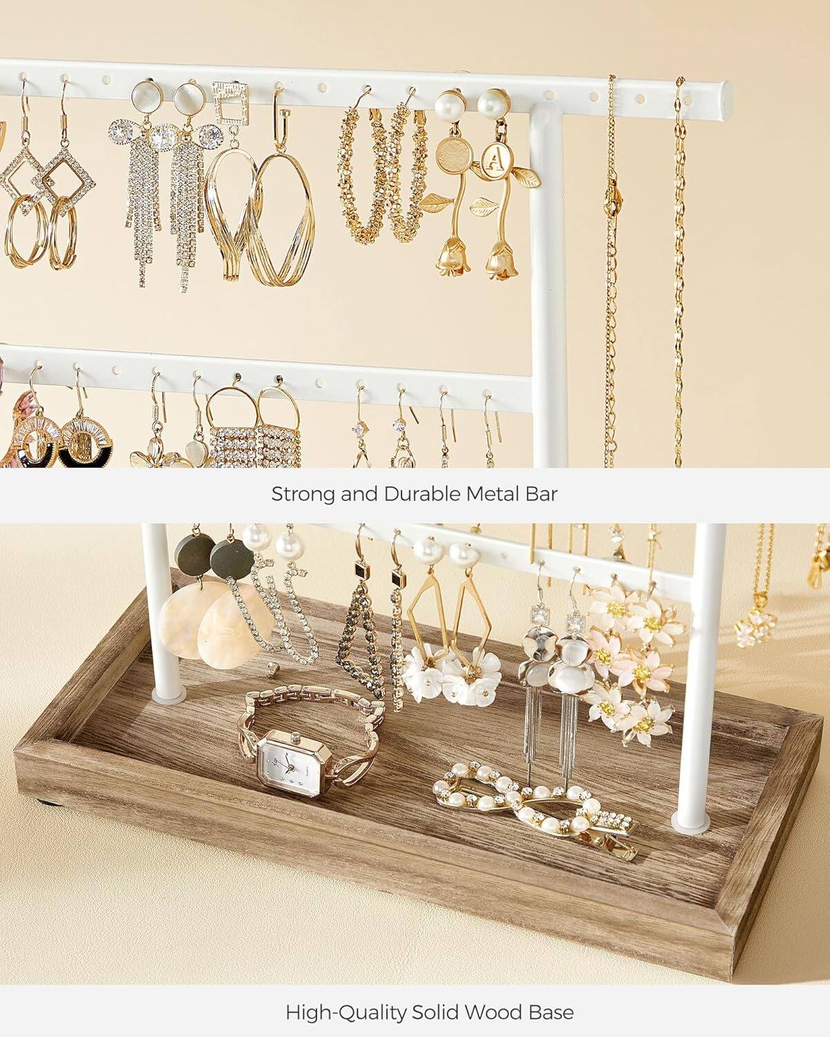 A Strong and Durable Metal Bar  
High-Quality Solid Wood Base