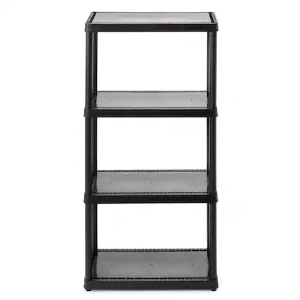 Front. Gracious Living - Gracious Living 4 Shelf Fixed Height Solid Light Duty Home Storage Unit, Black - Black.