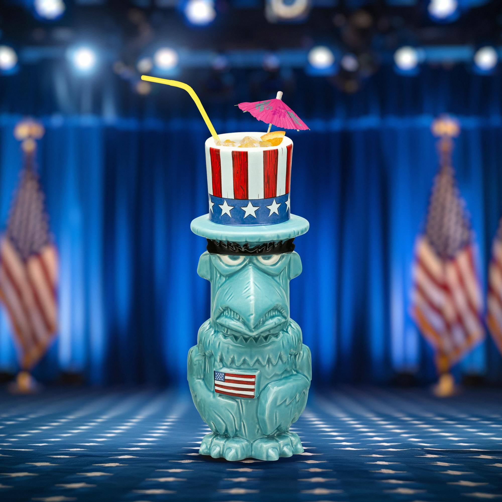 Alt View 3. ThinkGeek - Geeki Tikis The Muppets Sam Eagle Ceramic Mug | Holds 17 Ounces - Blue.