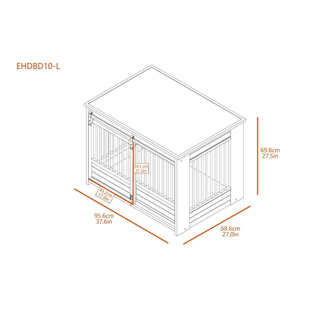 EHDBD10-L  
69.8cm 27.5in  
54.5 cm 21.5in  
17.8in 45.2cm  
95.6cm 37.6in  
68.6cm 27.0in