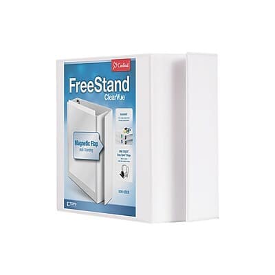 Photos - File Folder / Lever Arch File Cardinal  FreeStand EasyOpen Heavy Duty 4" 3-Ring View Binders, D-Ring - White 43140CB 