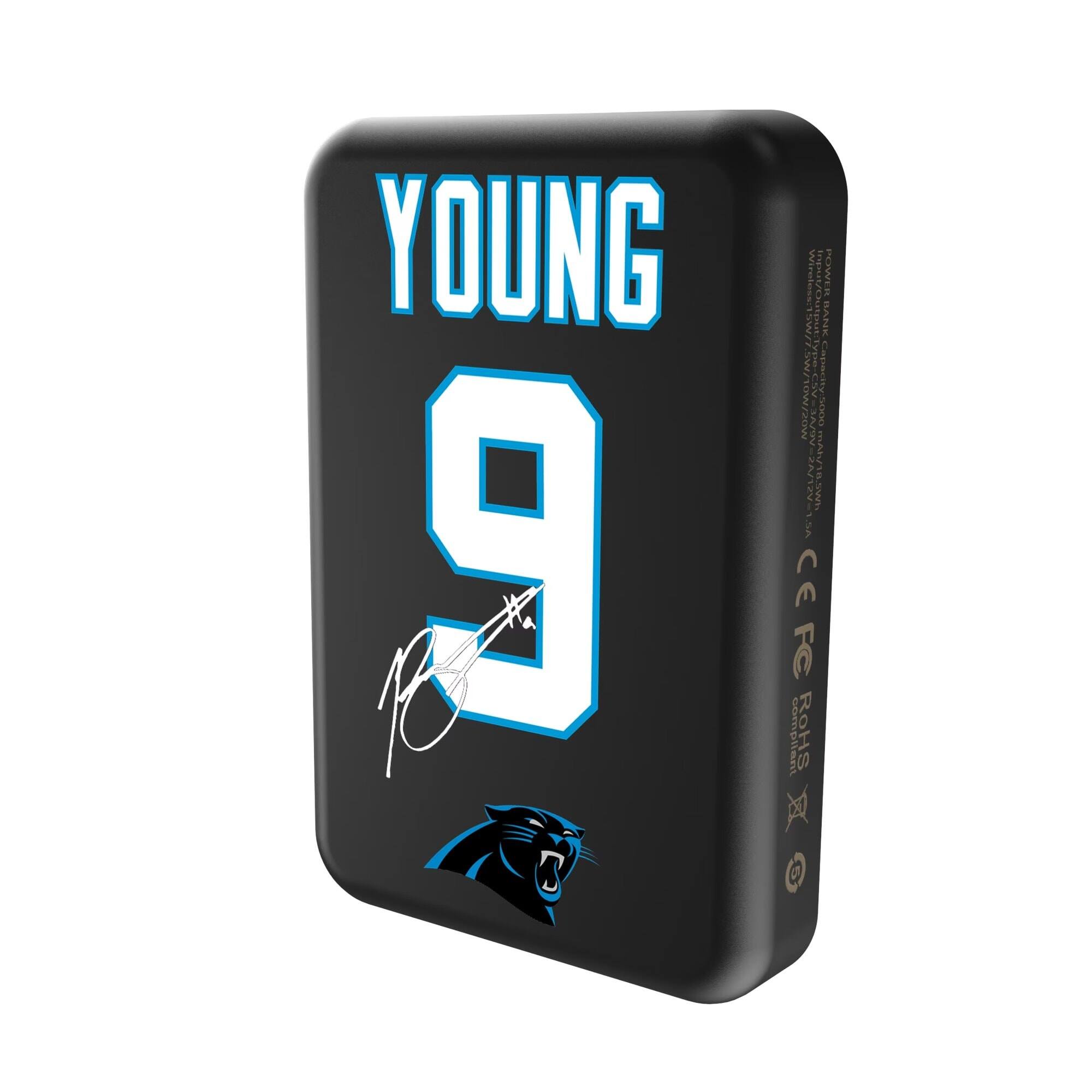 YOUNG 9  
POWER BANK  
C A.CO  
Lapaity  
www.ne  
MA SAAI  
MNE mA/iR.cws  
Swi - SA CE FC  
compliant RoHS