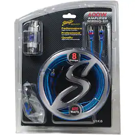 Stinger - Ssk8 Select Series 8-gauge 600-watt Amp Wiring Kit With Ultra-flexible Copper-clad Aluminum Cables - Blue