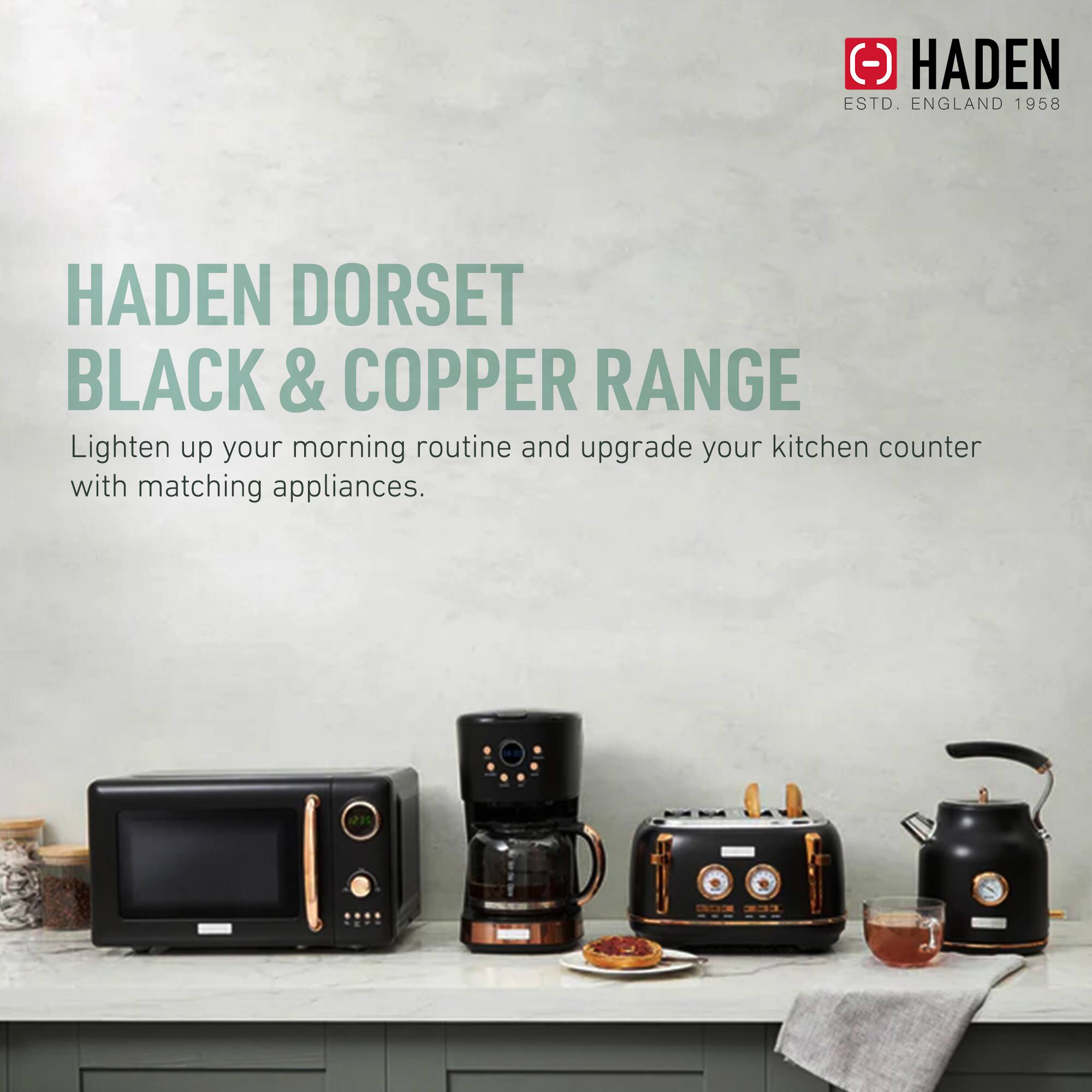 Haden Dorset 2 Slice Wide Slot Toaster & 12 Cup Coffee Maker