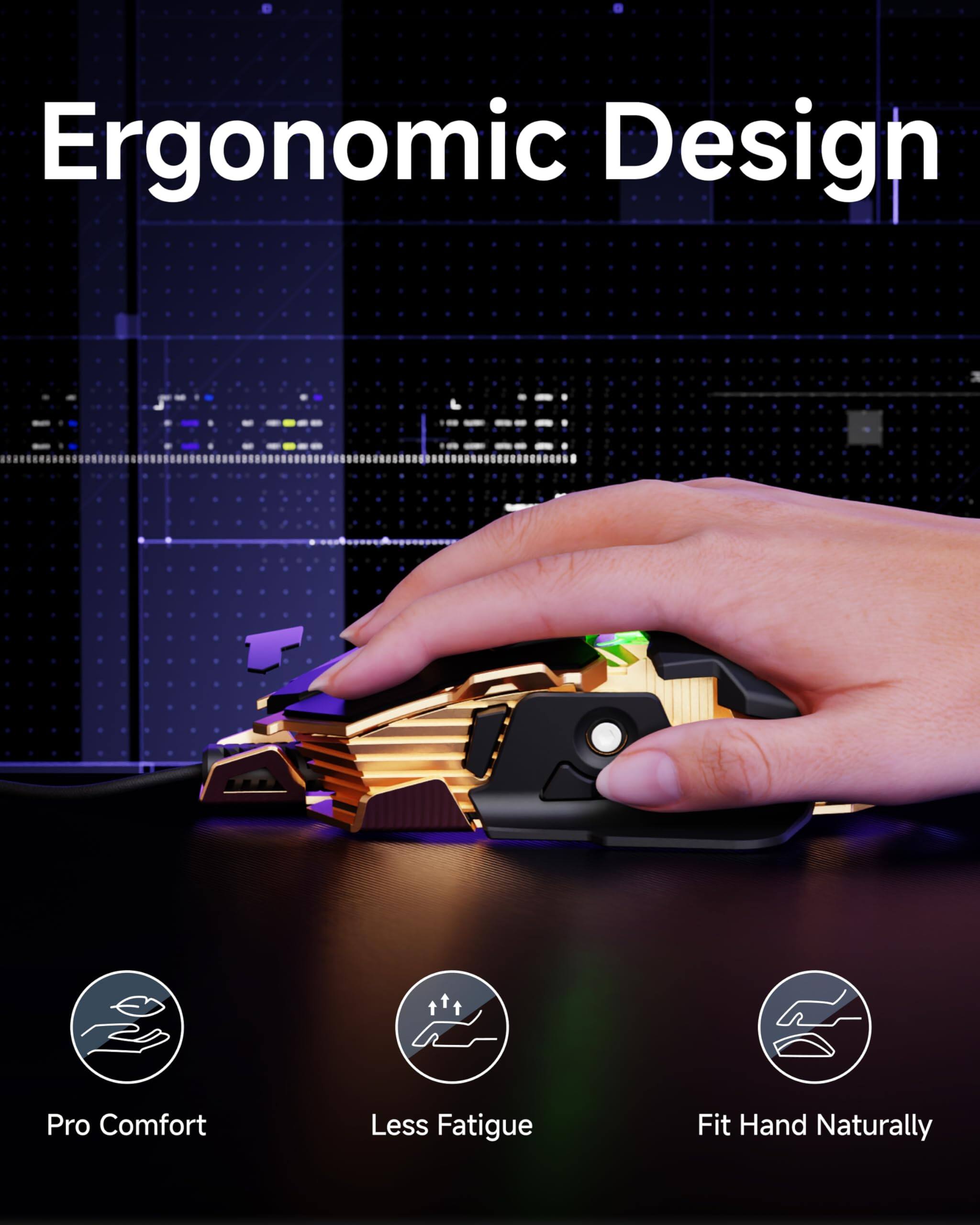 Ergonomic Design

- Pro Comfort
- Less Fatigue
- Fit Hand Naturally