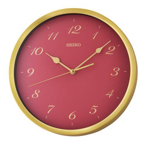 Front. Seiko - Seiko 12" Saito Wall Clock, Garnet - Garnet.