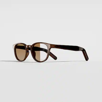 Front. VONDER - BASEL AI Glasses that Translate, Call & Remember, 16h+, Premium Audio, Privacy-First, Clear to brown Transitions Lenses - Whiskey.