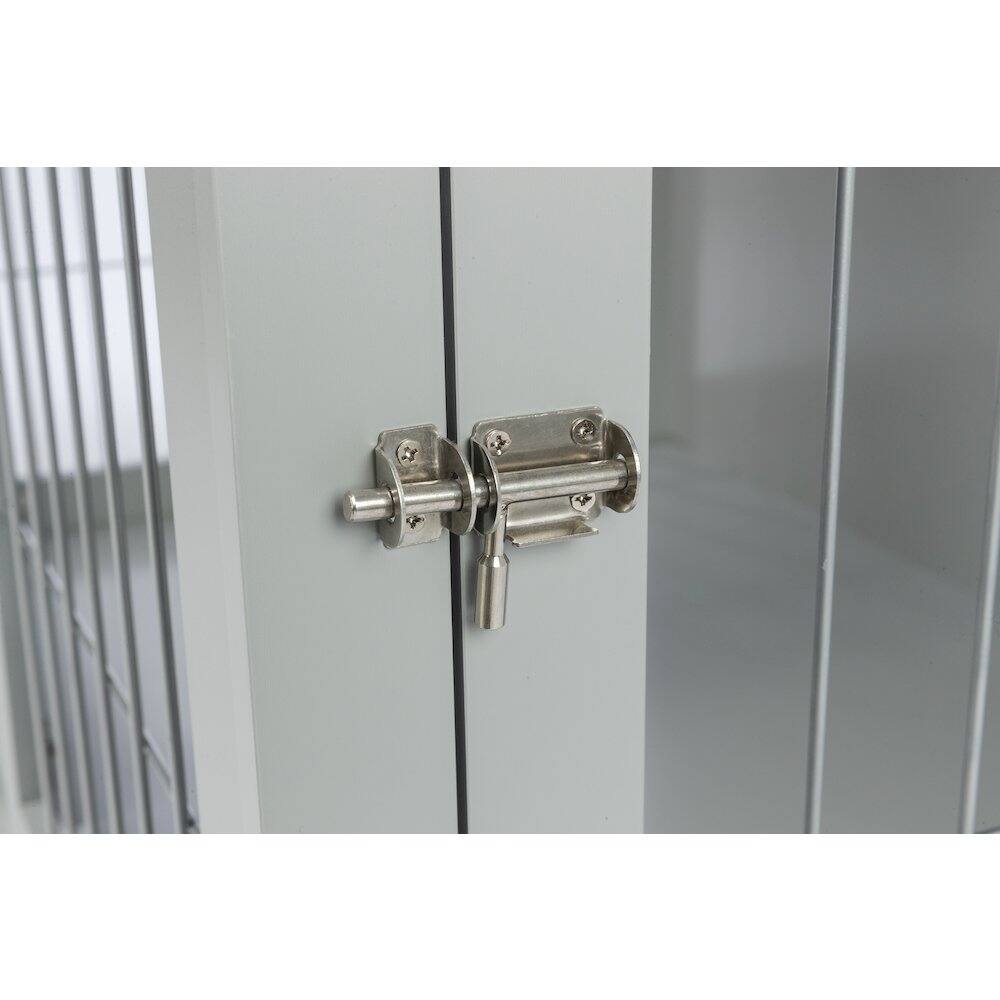 Alt View 4. TRIXIE - Dog Crate, Wooden Indoor Kennel Furniture for Dogs Up to 66 lb - Gray.