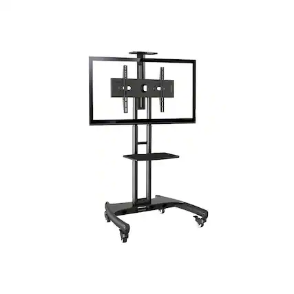 Front. Rocelco - VSTC 32"-70" Mobile Flat Screen, Monitor, A/V and TV Cart with A/V Component and Webcam Shelves - Black.