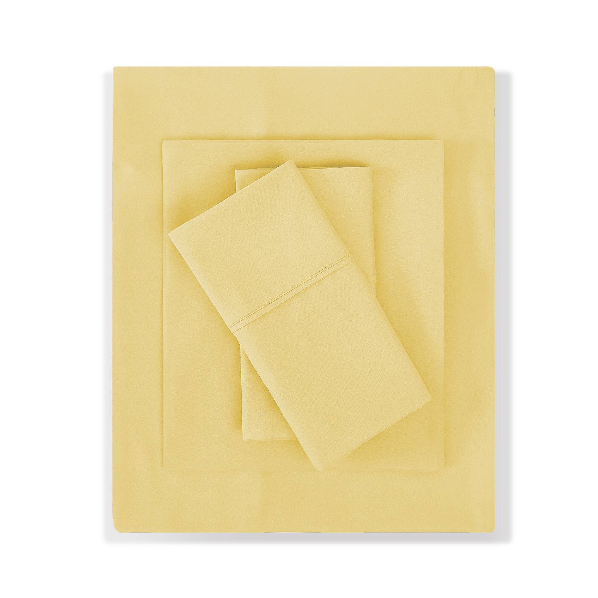 Back. Sweet Home Collection - All Season Reversible Bed-in-A-Bag Solid Color Comforter & Sheet Set, Queen - Yellow.