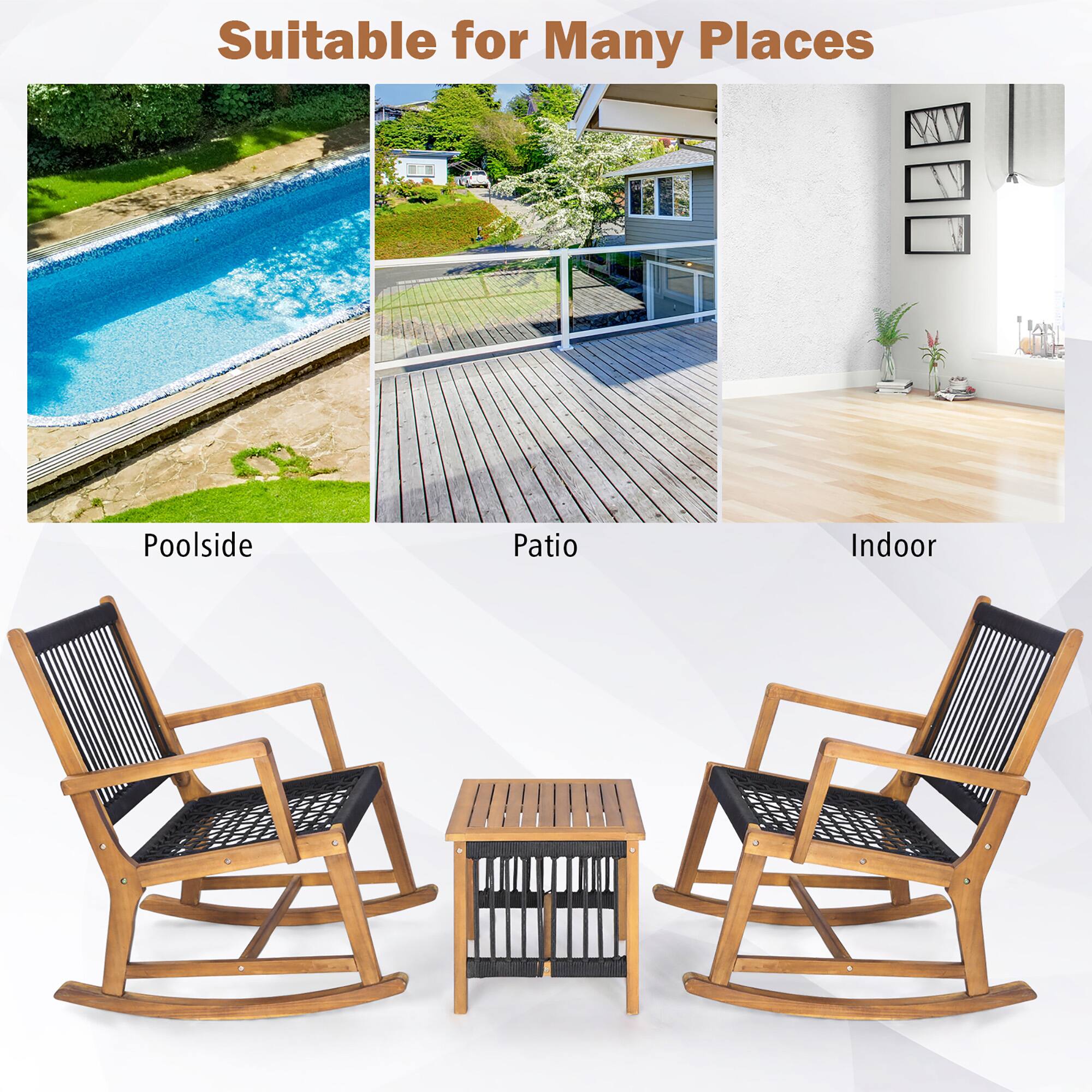 Suitable for Many Places

Poolside  
Patio  
Indoor